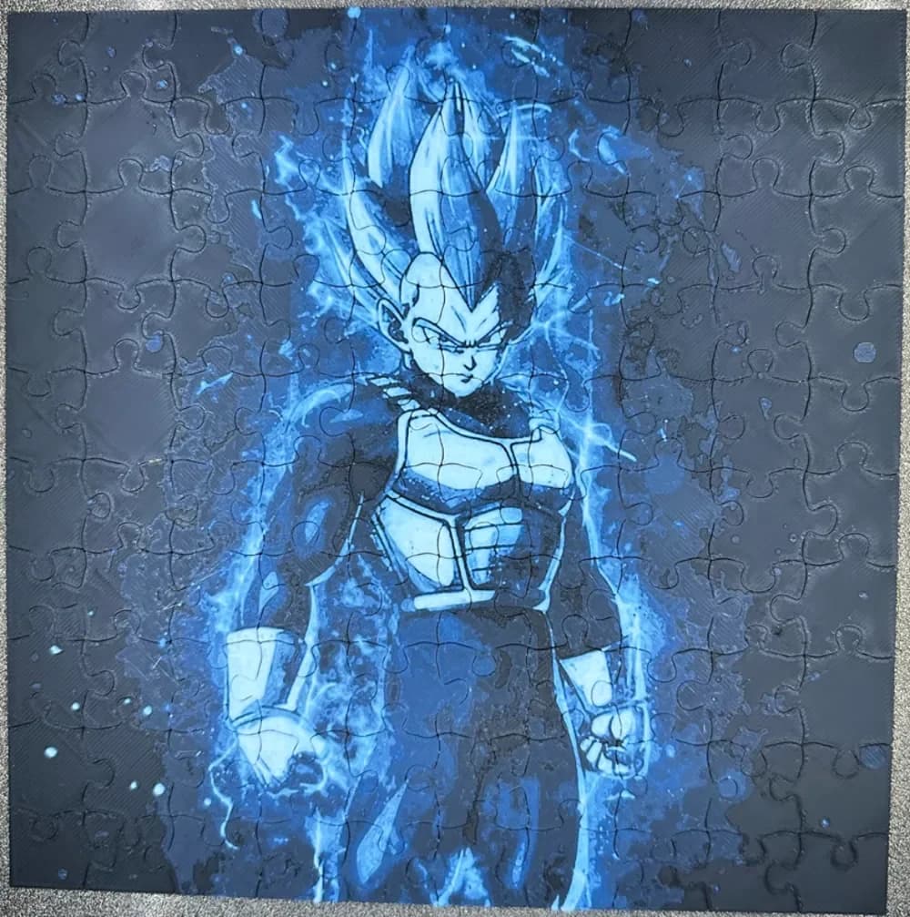 HueForge model: Vegeta SSB 4-color Hueforge Puzzle by Hey Ben