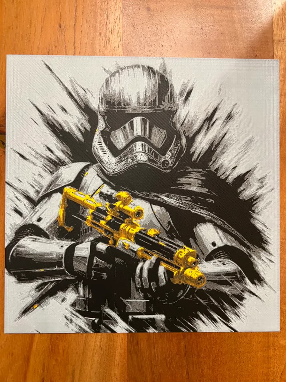 Capitan Phasma with Gold Blaster by JustBe 3D Printing HueForge model: Capitan Phasma with Gold Blaster by JustBe 3D Printing