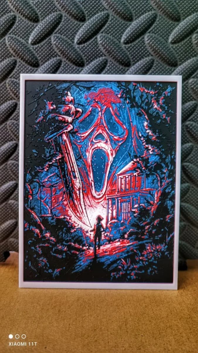 Ghostface hueforge by KO Additive Labo HueForge model: Ghostface hueforge by KO Additive Labo