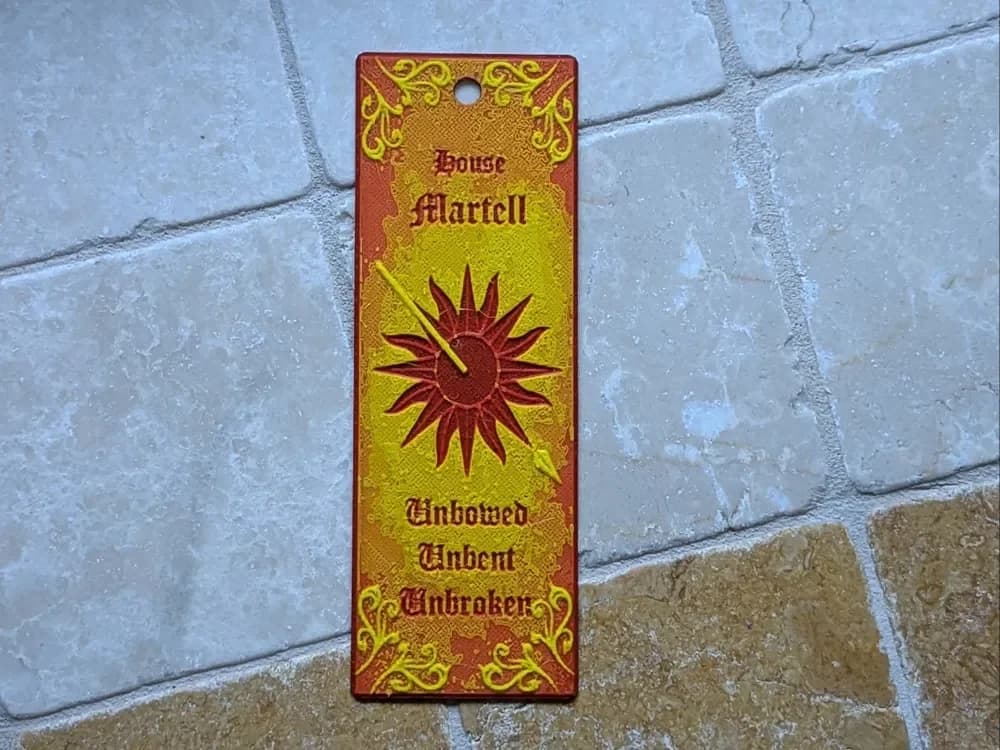 A Game of Throne Bookmark - House Martell by suaimondi HueForge model: A Game of Throne Bookmark - House Martell by suaimondi