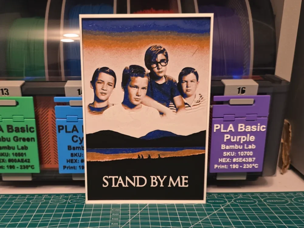 Stand by Me Movie Poster - Hueforge Art by Lumpy3D HueForge model: Stand by Me Movie Poster - Hueforge Art by Lumpy3D