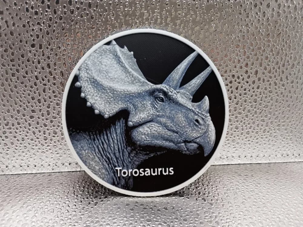 Torosaurus Coaster hueforge by Borishotch Industries HueForge model: Torosaurus Coaster hueforge by Borishotch Industries