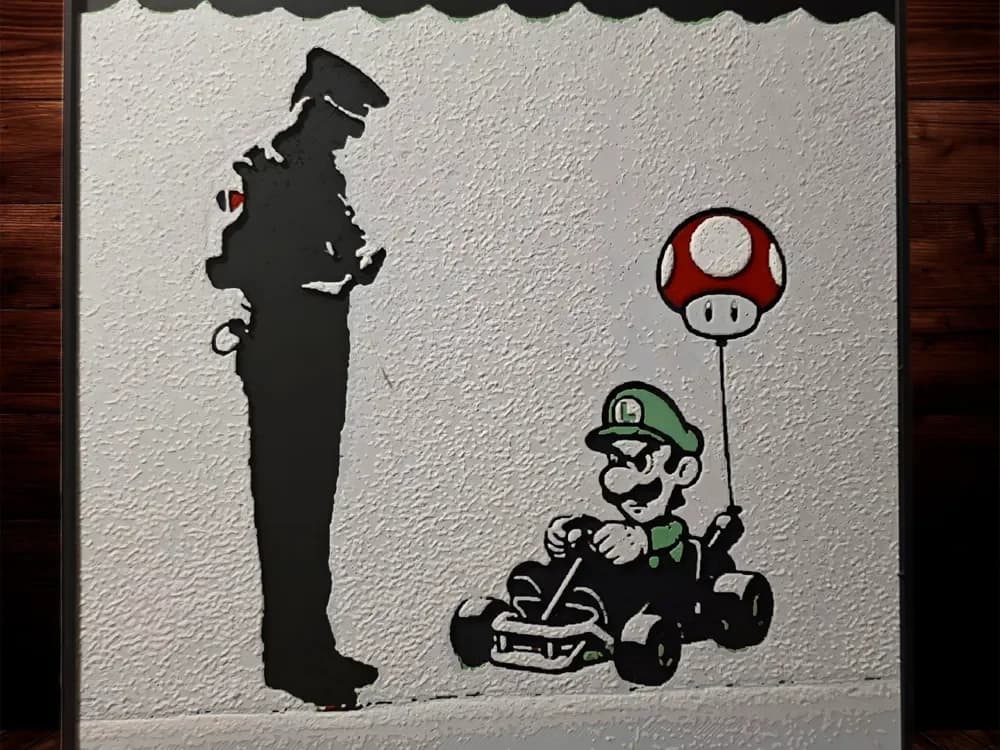 Luigi Mario Kart Banksy/Retro Gaming Set Luigi Mario Kart Banksy/Retro Gaming Set