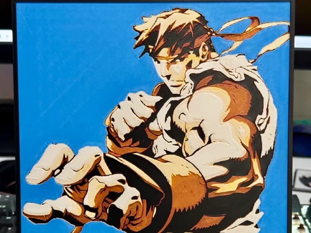 HueForge model: Street Fighter - Ryu - Hueforge by Strata Prints