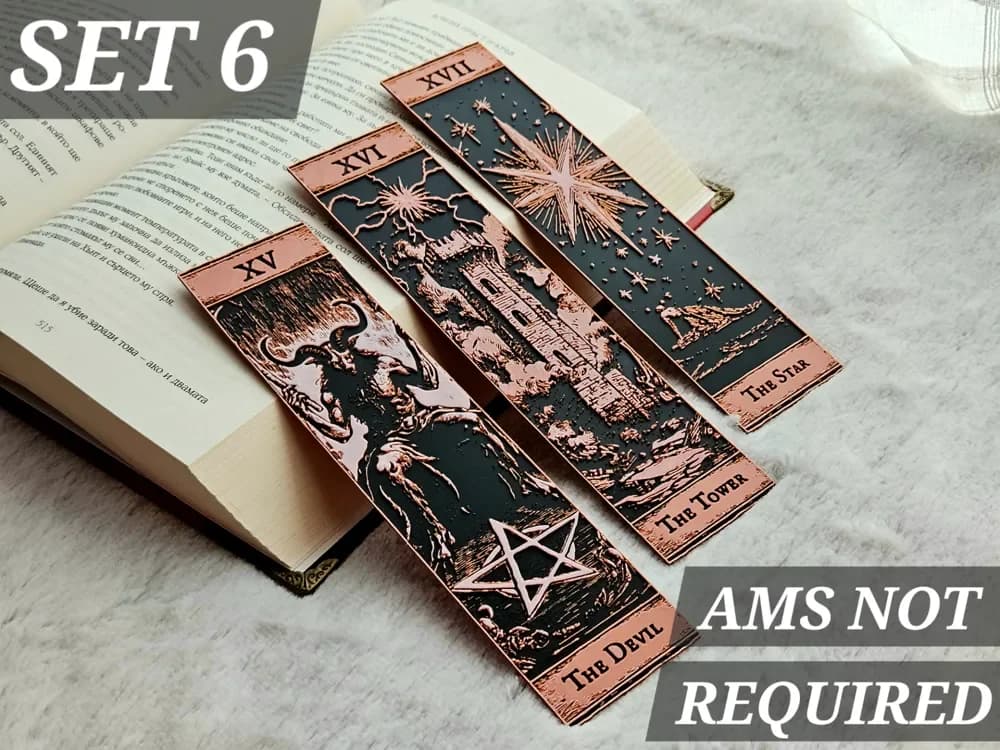 Tarot Bookmarks - (Set 6 Major Arcana) by C3D HueForge model: Tarot Bookmarks - (Set 6 Major Arcana) by C3D