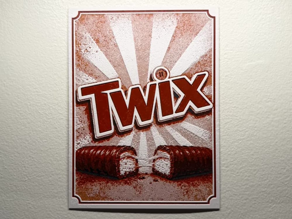 Twix Poster Style HueForge by liv_3d HueForge model: Twix Poster Style HueForge by liv_3d
