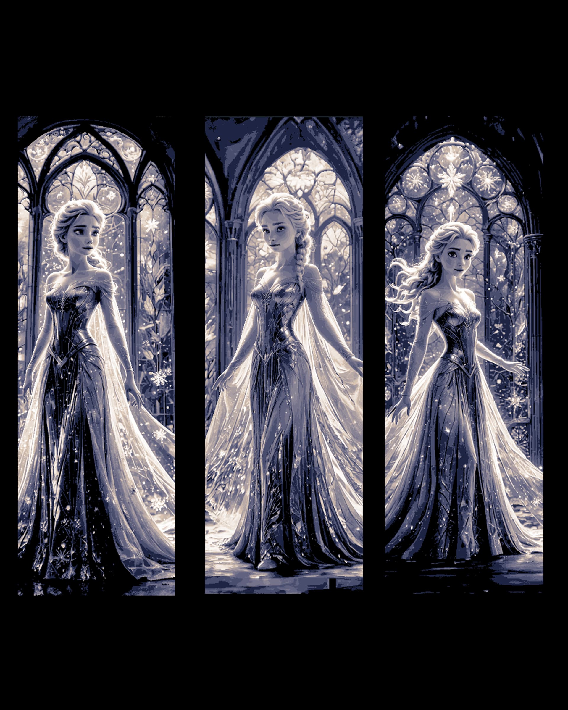 Fan Art depictions of Elsa from Disney's Frozen - Set of Bookmarks by BooneCo3d HueForge model: Fan Art depictions of Elsa from Disney's Frozen - Set of Bookmarks by BooneCo3d