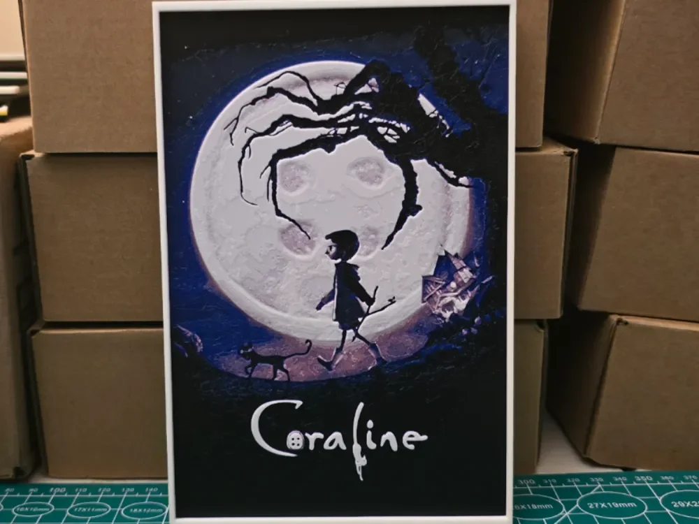 Coraline Movie Poster - Hueforge Art by Lumpy3D HueForge model: Coraline Movie Poster - Hueforge Art by Lumpy3D