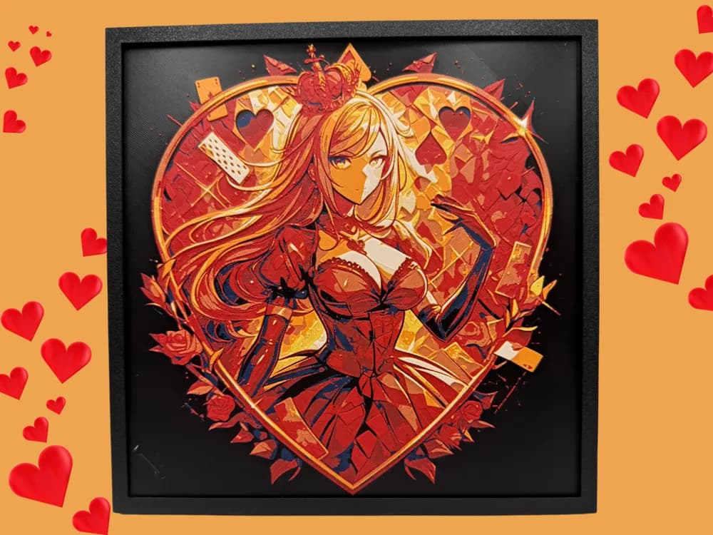 HueForge model: Queen of Hearts by Canadian Gamer