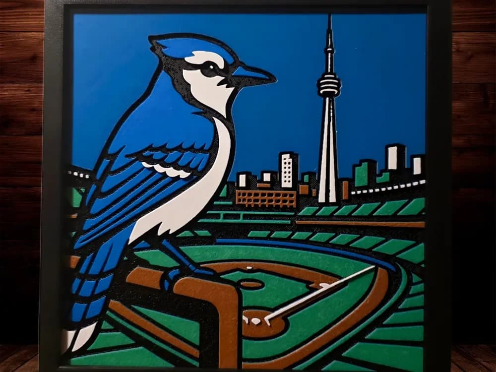 A Toronto Blue Jay in a Baseball Park A Toronto Blue Jay in a Baseball Park