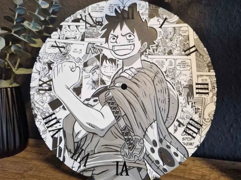 Luffy Clock in Manga Style Luffy Clock in Manga Style