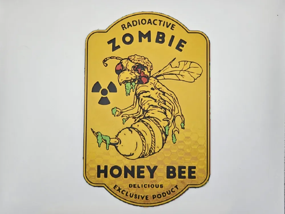 Sign Zombie Bee radioactive by Kactus Fpv HueForge model: Sign Zombie Bee radioactive by Kactus Fpv