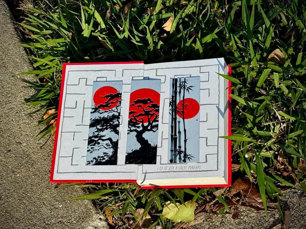 Minimal Japanese Landscape Bookmark Set by 3D Prints By Vic HueForge model: Minimal Japanese Landscape Bookmark Set by 3D Prints By Vic