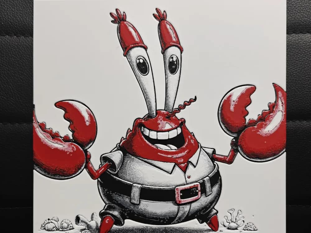 HueForge model: Mr. Krabs Spongebob by TheHueforgeLady