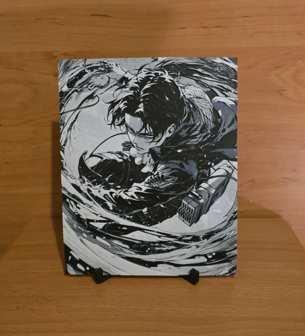 Levi attacks the Titans Hueforge by Kactus Fpv HueForge model: Levi attacks the Titans Hueforge by Kactus Fpv