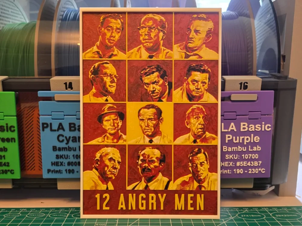 12 Angry Men Movie Poster - Hueforge Art by Lumpy3D HueForge model: 12 Angry Men Movie Poster - Hueforge Art by Lumpy3D
