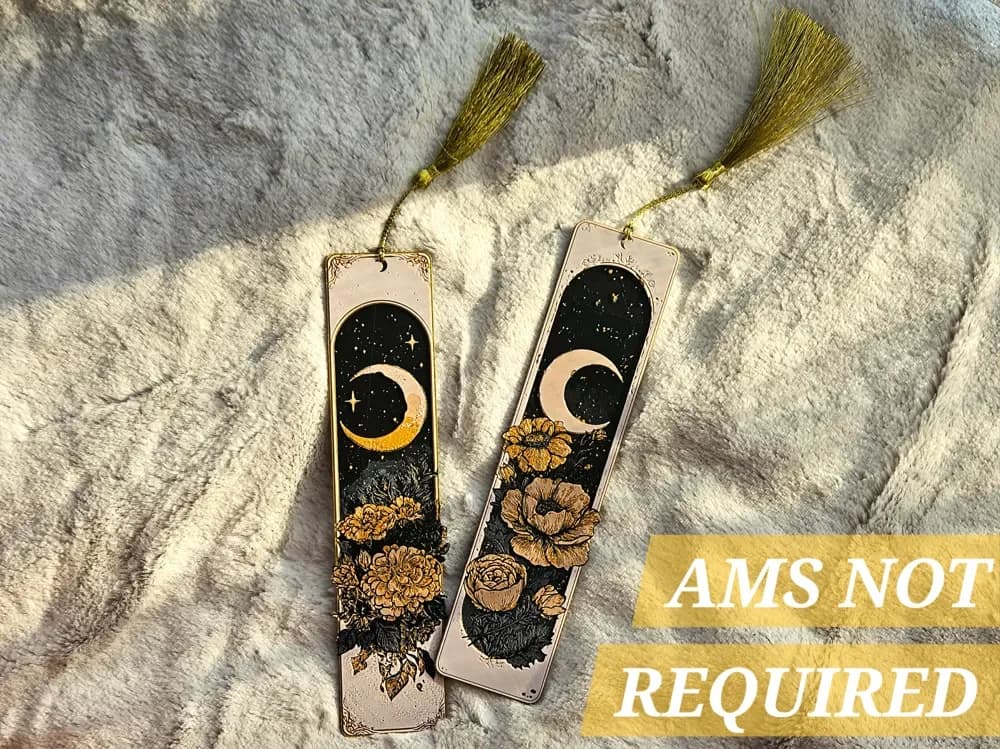Dreamy Moons - Bookmarks Set by C3D HueForge model: Dreamy Moons - Bookmarks Set by C3D
