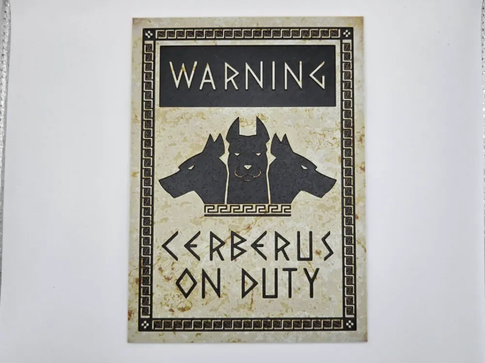 Sign Warning Cerberus by Kactus Fpv HueForge model: Sign Warning Cerberus by Kactus Fpv