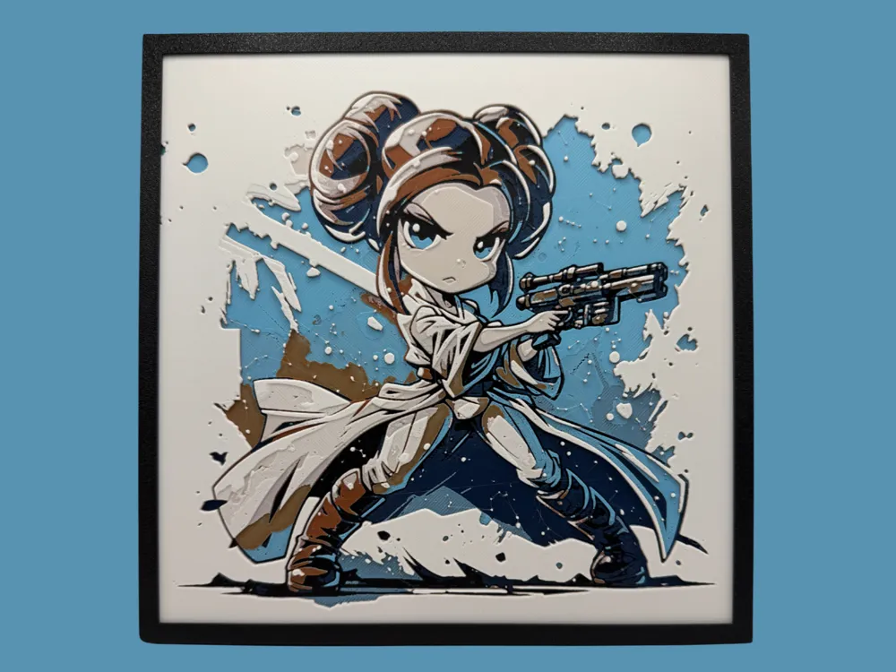 Princess Leia - Chibi Edition by Canadian Gamer HueForge model: Princess Leia - Chibi Edition by Canadian Gamer