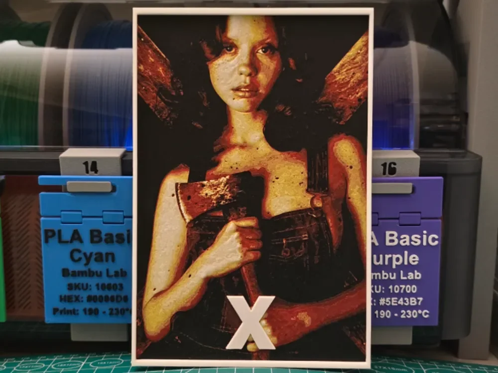 X Movie Poster - Hueforge Art by Lumpy3D HueForge model: X Movie Poster - Hueforge Art by Lumpy3D