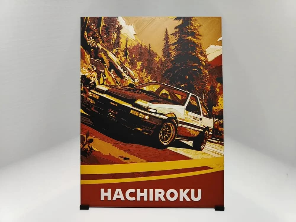 Toyota AE86 "Hachiroku" Poster - Hueforge by BeaN HueForge model: Toyota AE86 "Hachiroku" Poster - Hueforge by BeaN