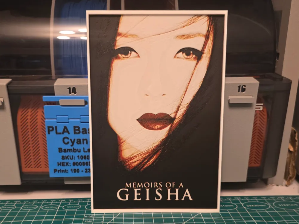 Memoirs Of A Geisha Movie Poster - Hueforge Art by Lumpy3D HueForge model: Memoirs Of A Geisha Movie Poster - Hueforge Art by Lumpy3D