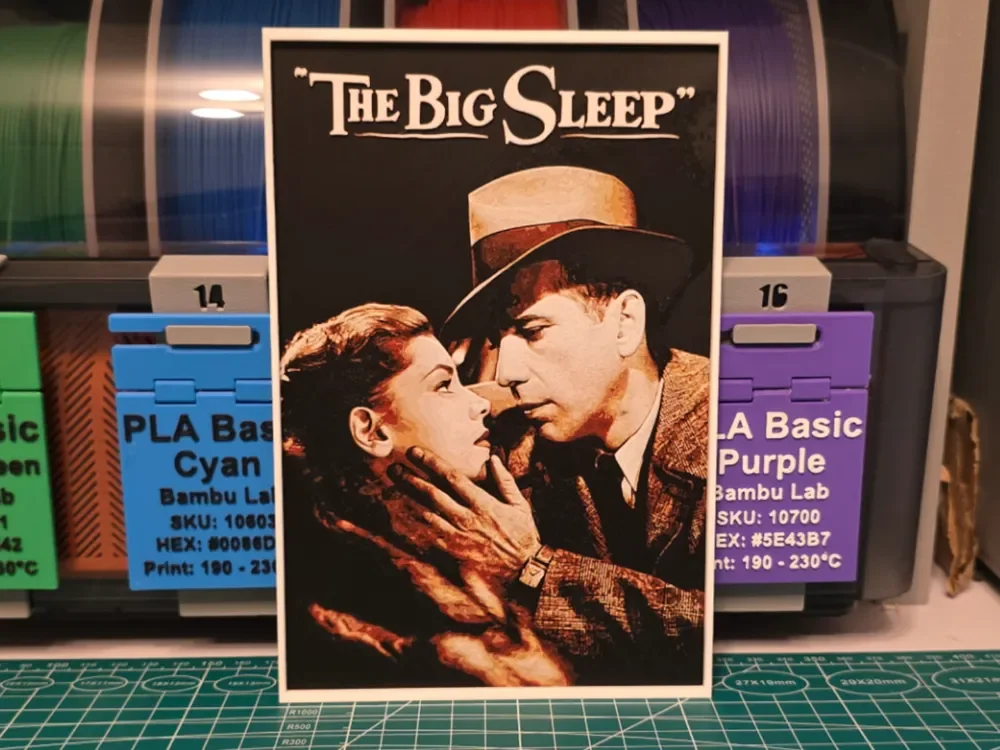 The Big Sleep Movie poster - Hueforge Art by Lumpy3D HueForge model: The Big Sleep Movie poster - Hueforge Art by Lumpy3D