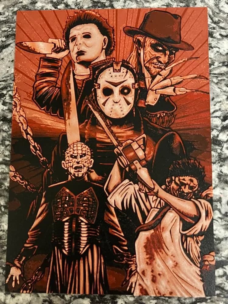 5 scary movie characters (HueForge print) 5 scary movie characters (HueForge print)