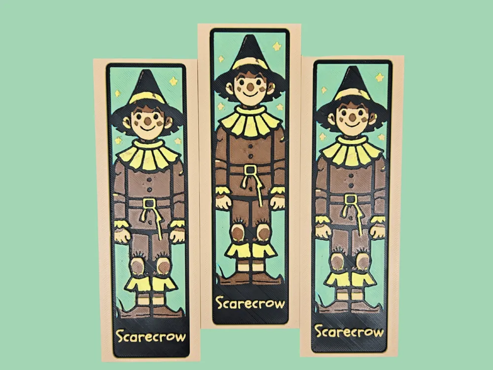 The Scarecrow -- Wizard of Oz Bookmark by BusyKikiBee HueForge model: The Scarecrow -- Wizard of Oz Bookmark by BusyKikiBee