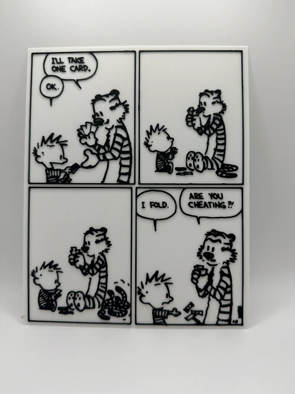 Calvin and Hobbes - Playing Poker by Canadian Gamer HueForge model: Calvin and Hobbes - Playing Poker by Canadian Gamer