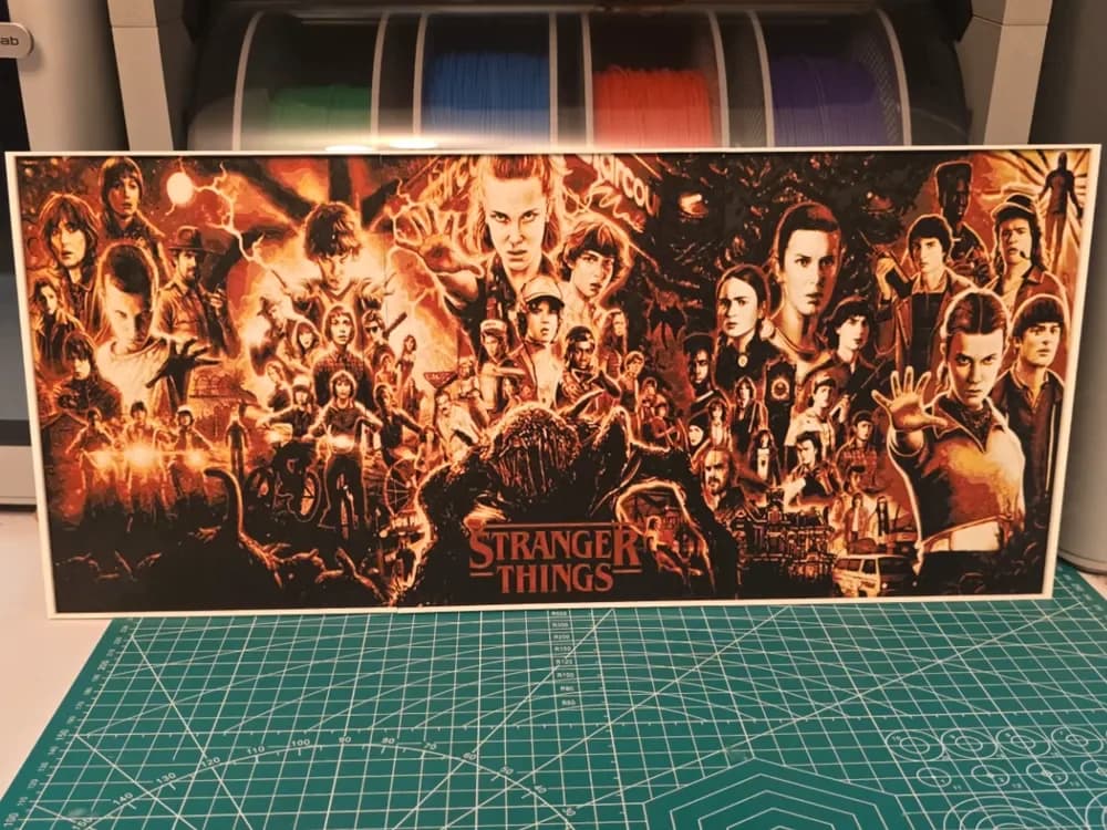 XL Stranger Things Poster - Multi-Part Hueforge by Lumpy3D HueForge model: XL Stranger Things Poster - Multi-Part Hueforge by Lumpy3D