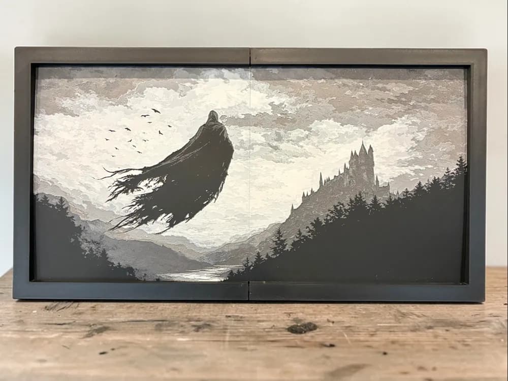 Dementor Over Hogwarts Castle 2-Piece Hueforge Dementor Over Hogwarts Castle 2-Piece Hueforge