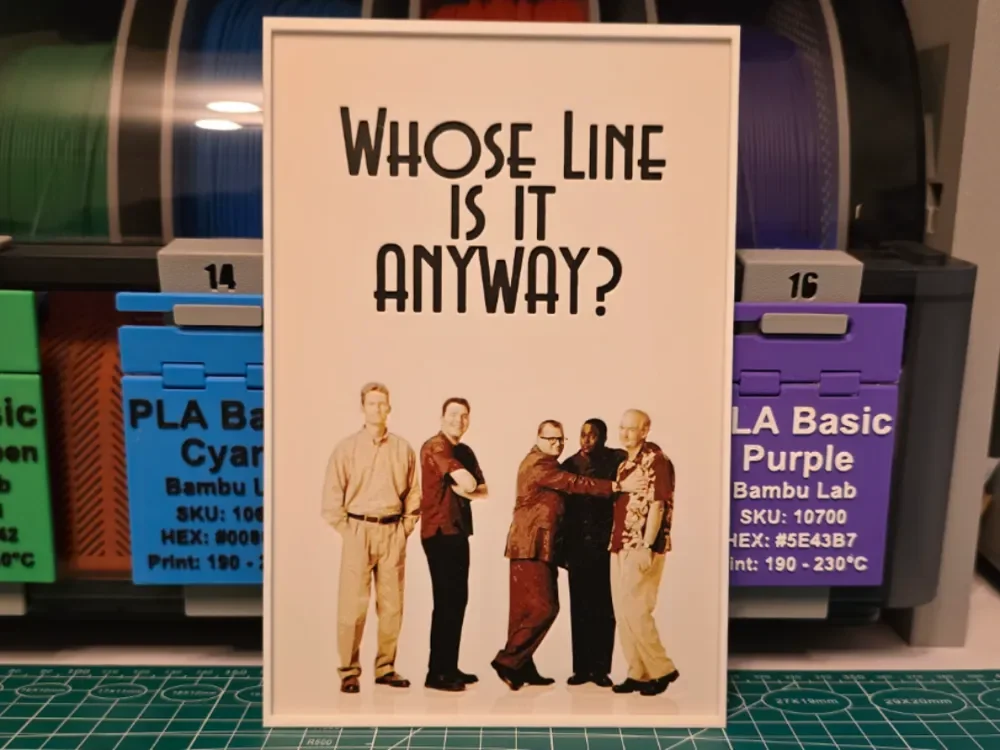 Whose Line Is It Anyway Poster - Hueforge Art by Lumpy3D HueForge model: Whose Line Is It Anyway Poster - Hueforge Art by Lumpy3D