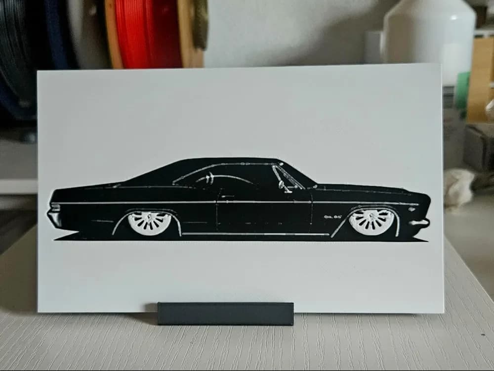 Black Chevrolet Impala by Mano's 3d_Art HueForge model: Black Chevrolet Impala by Mano's 3d_Art