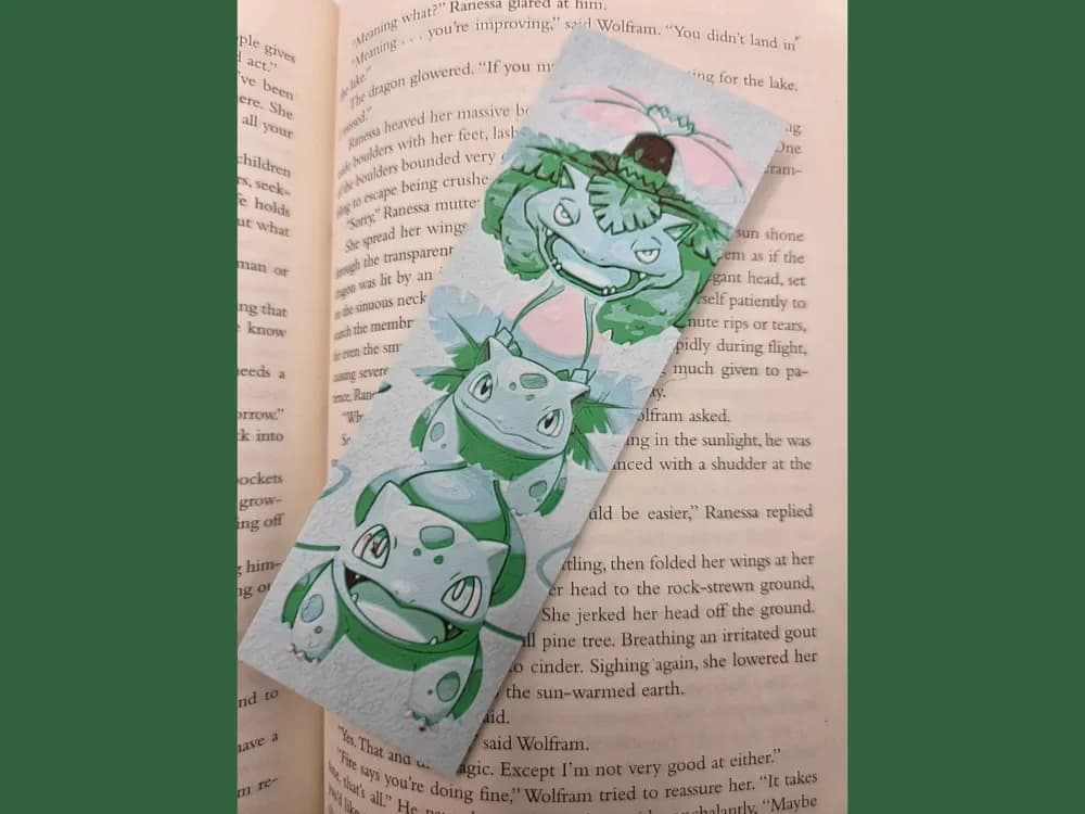 Bulbasaur Evolutions Bookmark by MythicHue's HueForge model: Bulbasaur Evolutions Bookmark by MythicHue's