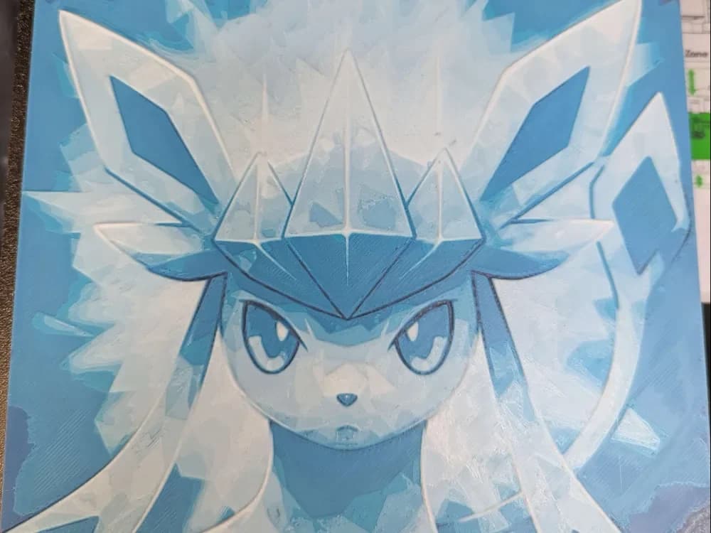 hueforge givrali tera v1 Glaceon by ZombiePaint3D HueForge model: hueforge givrali tera v1 Glaceon by ZombiePaint3D