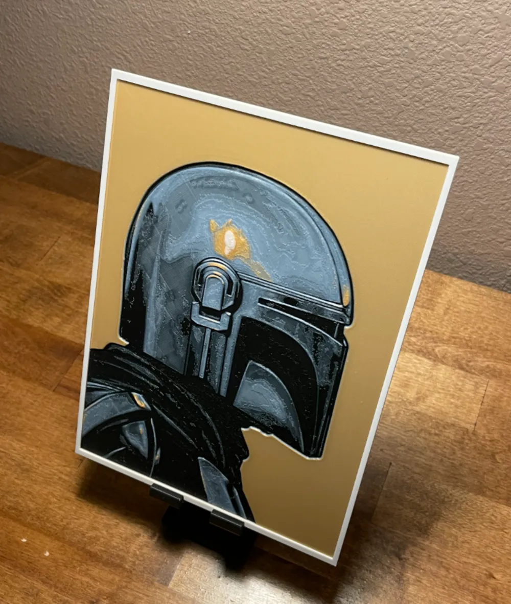 Hueforge - Star Wars - The Mandalorian Side View by Cloudy Nostalgia HueForge model: Hueforge - Star Wars - The Mandalorian Side View by Cloudy Nostalgia