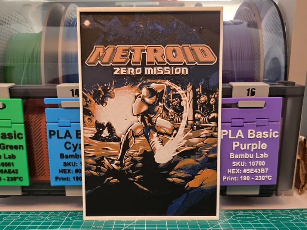 Metroid: Zero Mission - Hueforge Art by Lumpy3D HueForge model: Metroid: Zero Mission - Hueforge Art by Lumpy3D