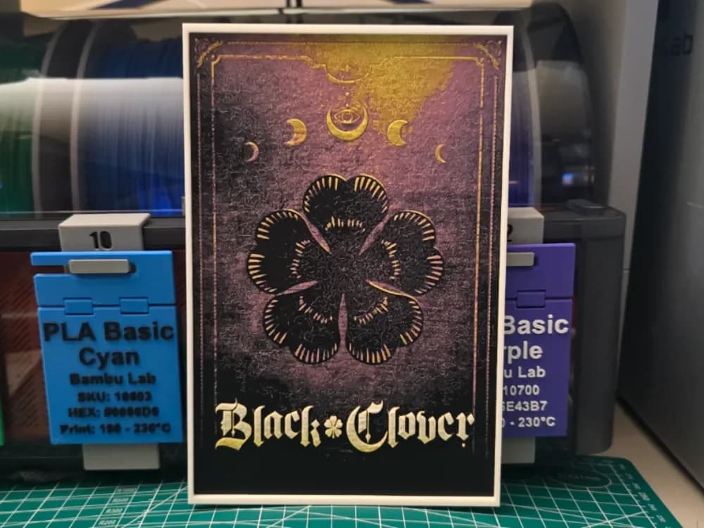 Black Clover Anime Poster - Hueforge Art by Lumpy3D HueForge model: Black Clover Anime Poster - Hueforge Art by Lumpy3D