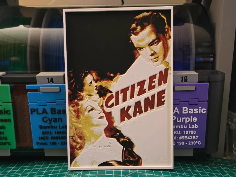Citizen Kane Movie Poster - Hueforge Art by Lumpy3D HueForge model: Citizen Kane Movie Poster - Hueforge Art by Lumpy3D
