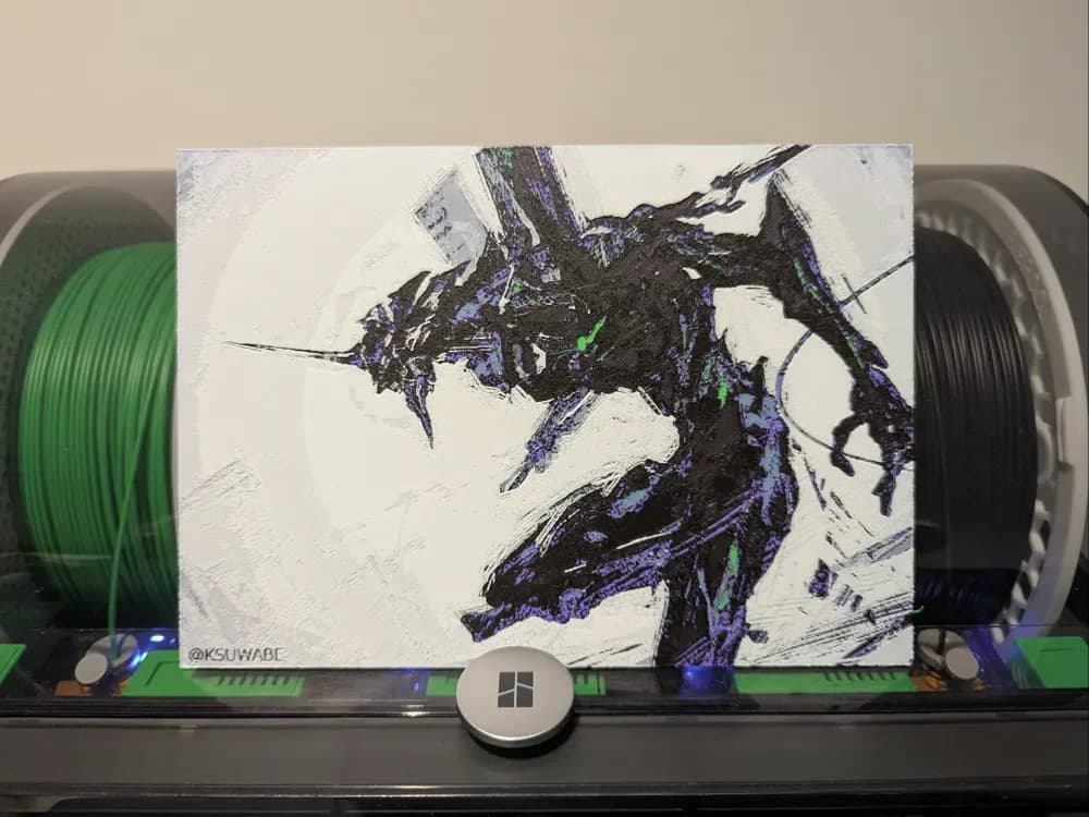 Eva Unit 1 Hueforge (Art by KSUWABE) by Razel HueForge model: Eva Unit 1 Hueforge (Art by KSUWABE) by Razel