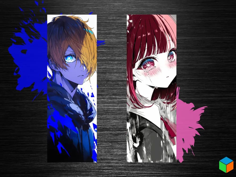 HueForge model: Oshi No Ko Bookmark Set- Arima Kana | Aqua Hoshino by 3D Prints By Vic