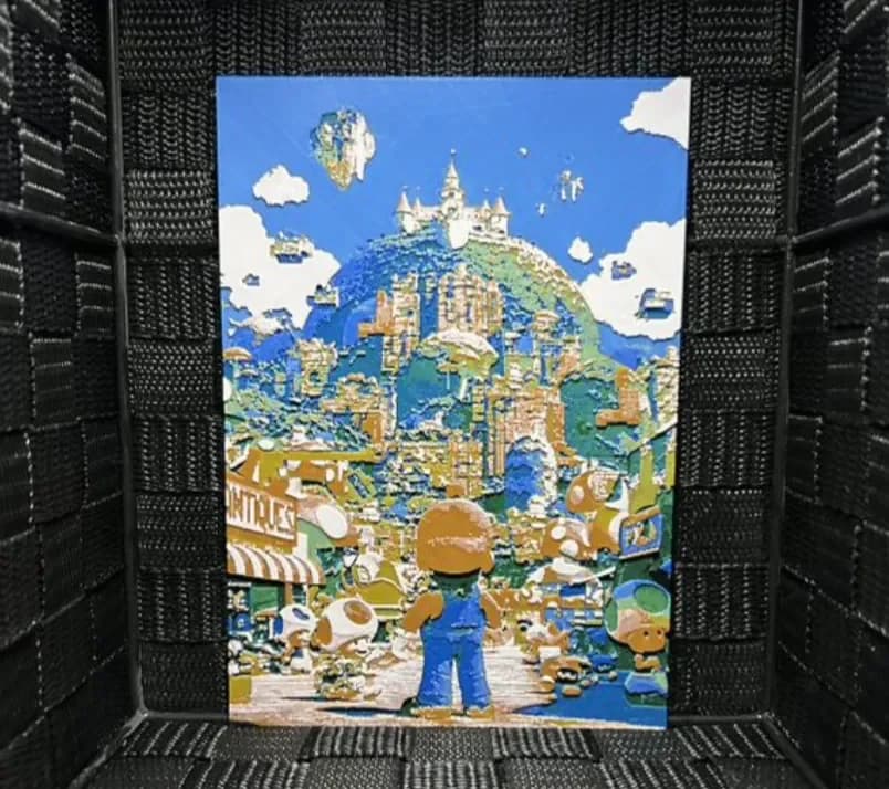 Hueforge Movie Poster - Super Mario Bros -No title by JoDau HueForge model: Hueforge Movie Poster - Super Mario Bros -No title by JoDau