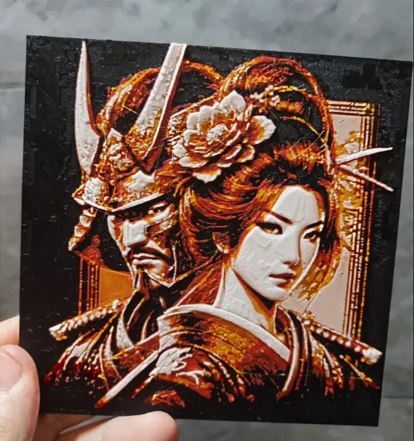 Samurai Love by Garuda3D HueForge model: Samurai Love by Garuda3D