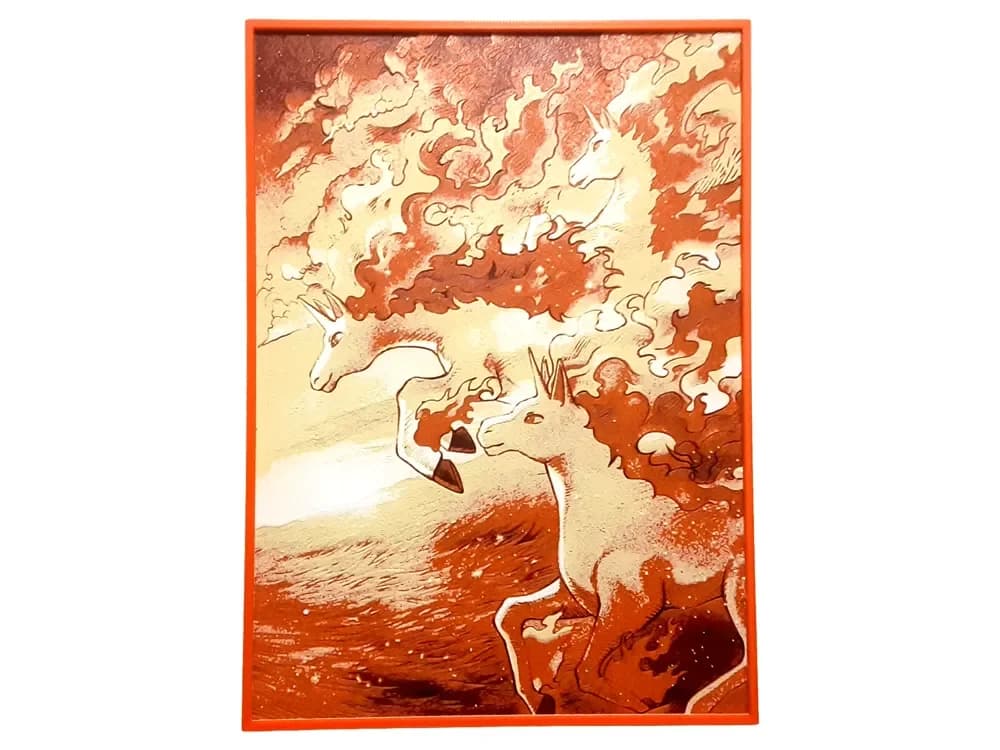 HueForge model: Rapidash Hueforge Pokemon Ponyta Fire Horse Orange by Elsie Moonshadow