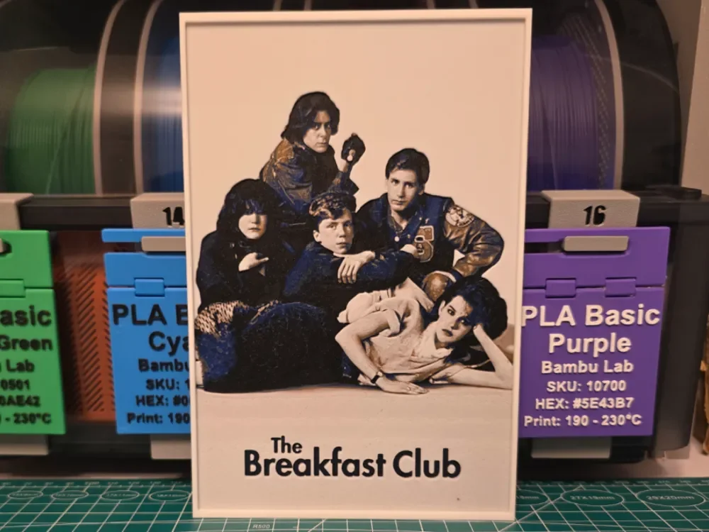 HueForge model: The Breakfast Club Movie Poster - Hueforge Art by Lumpy3D