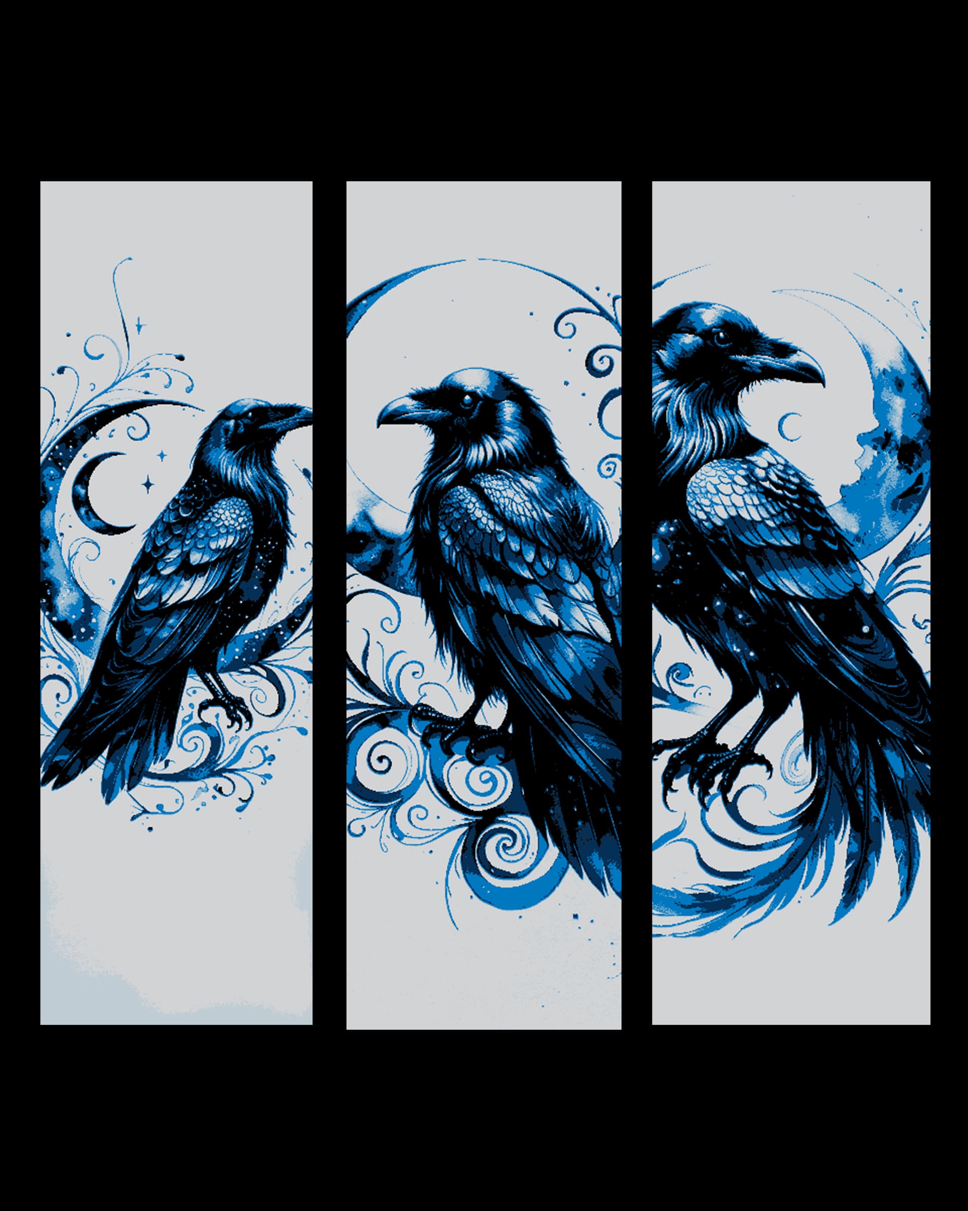 The midnight view of the watchful Raven - set of bookmarks by BooneCo3d HueForge model: The midnight view of the watchful Raven - set of bookmarks by BooneCo3d