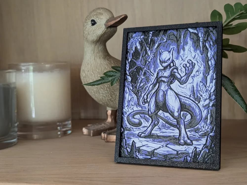 Mewtwo Hueforge & Frame Mewtwo Hueforge & Frame
