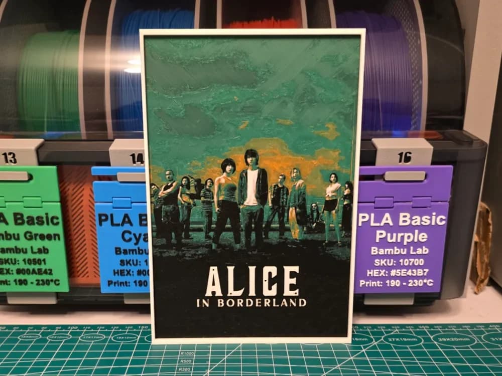 Alice in Borderland Series Poster - Hueforge Art by Lumpy3D HueForge model: Alice in Borderland Series Poster - Hueforge Art by Lumpy3D