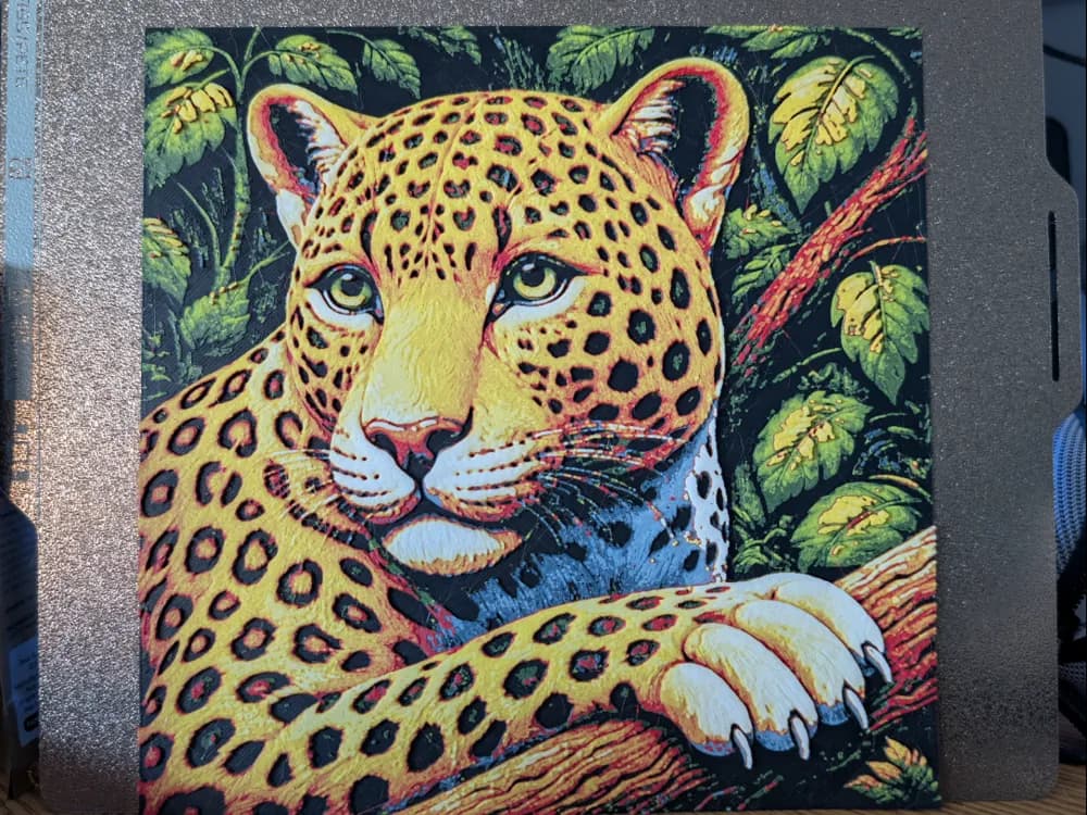 Restful leopard - Hueforge by 3dGlow HueForge model: Restful leopard - Hueforge by 3dGlow